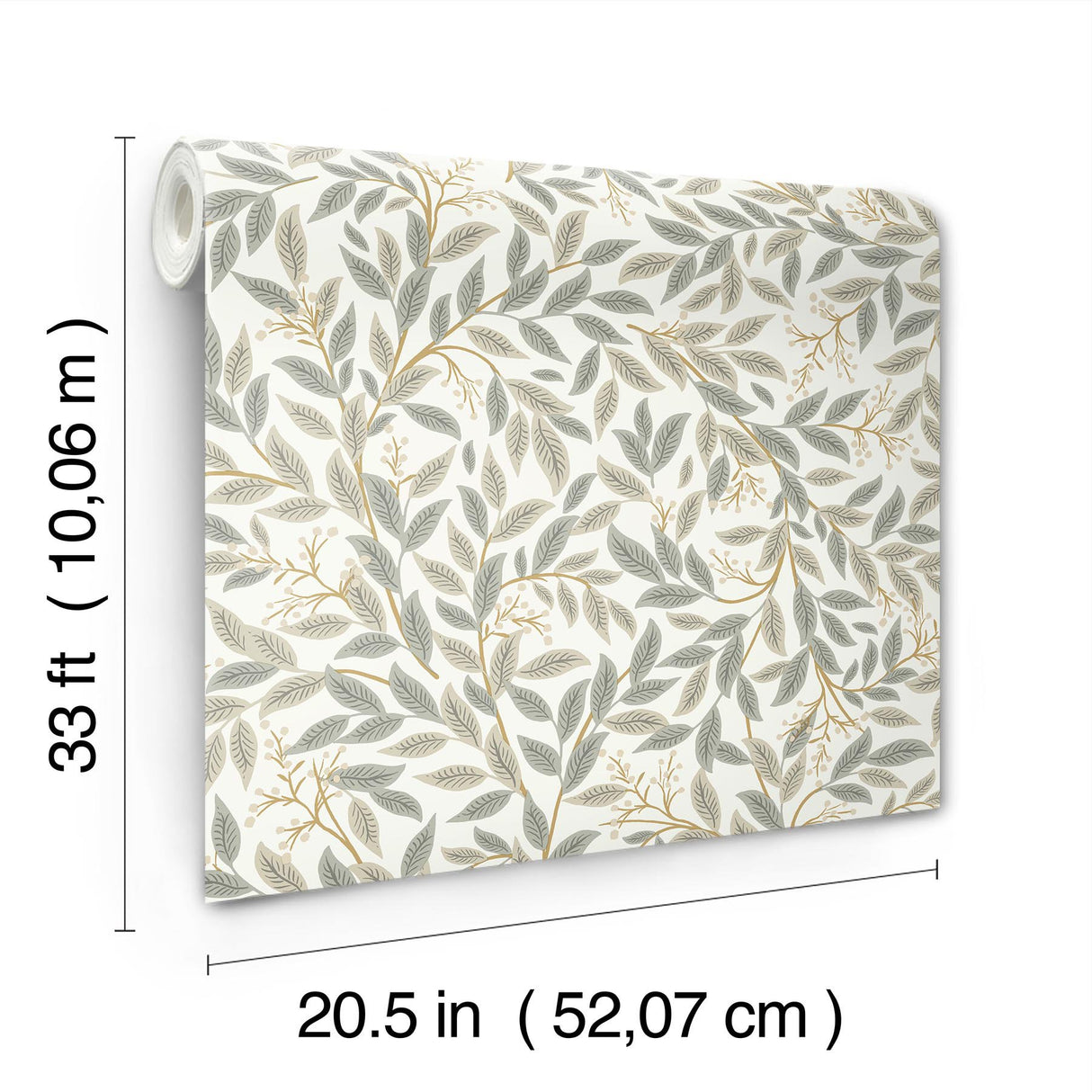 Willowberry Linen Wallpaper with Metallic Botanical Vines - York RF7463
