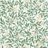 Willowberry Emerald Wallpaper with Metallic Botanical Vine Motif - York RF7464
