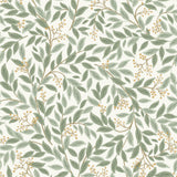 Willowberry Sage Green Metallic Botanical Wallpaper - York RF7465