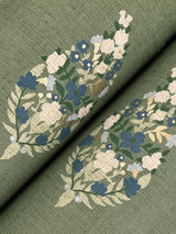 Paisley Green Metallic Non Woven Wallpaper with Floral Paisley Small Prints Pattern - York RF7471