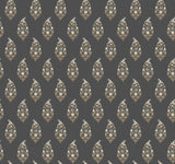 Paisley Black Wallpaper with Metallic Floral Paisley Motif - York RF7472