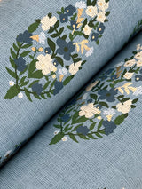 Paisley Blue Wallpaper with Metallic Small Prints Pattern - York RF7473