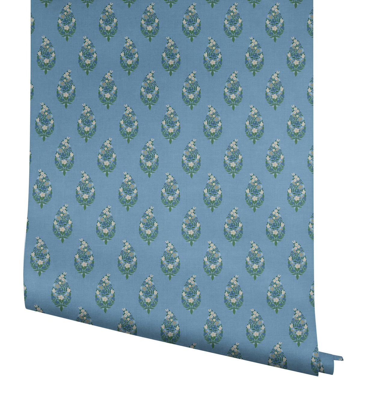 Paisley Blue Wallpaper with Metallic Small Prints Pattern - York RF7473