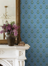 Paisley Blue Wallpaper with Metallic Small Prints Pattern - York RF7473