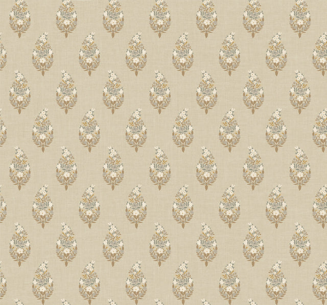 Paisley Linen Wallpaper with Metallic Small Prints Motif - York RF7474