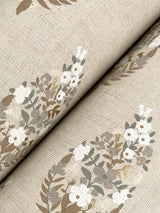 Paisley Linen Wallpaper with Metallic Small Prints Motif - York RF7474