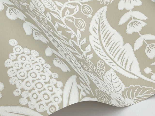 Pineapple Damask Linen Wallpaper with Traditional Novelty Pineapple Trellis Pattern - York RF7485