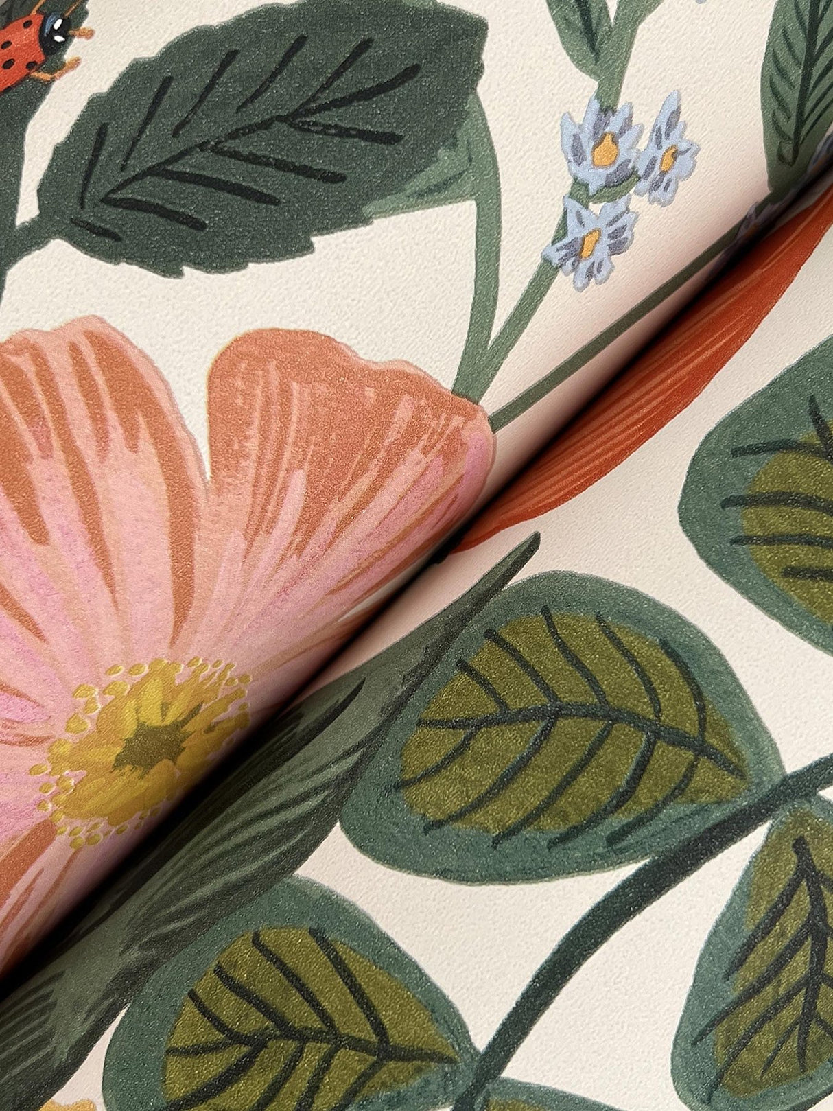 Blossom Cream Floral Wallpaper with Whimsical Garden Motif - York RF7492