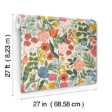 Blossom Cream Floral Wallpaper with Whimsical Garden Motif - York RF7492