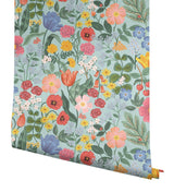 Blossom Light Blue Wallpaper with Whimsical Floral Botanical Pattern - York RF7493