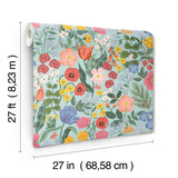 Blossom Light Blue Wallpaper with Whimsical Floral Botanical Pattern - York RF7493