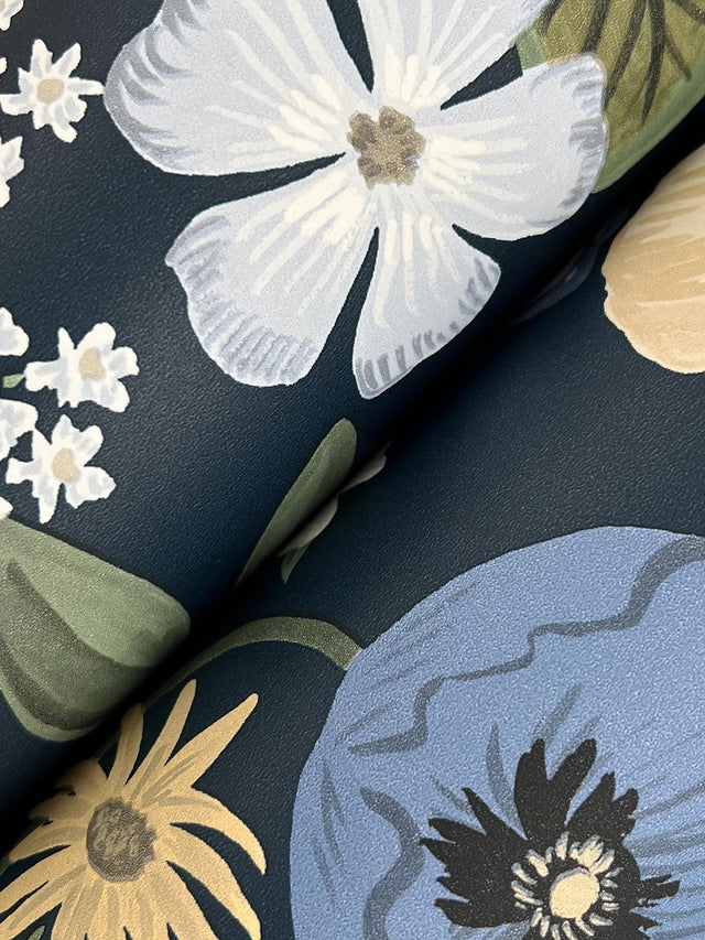 Blossom Navy Wallpaper with Whimsical Floral Pattern - York RF7494