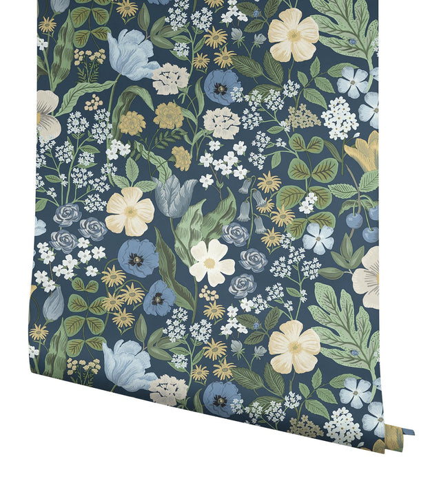 Blossom Navy Wallpaper with Whimsical Floral Pattern - York RF7494