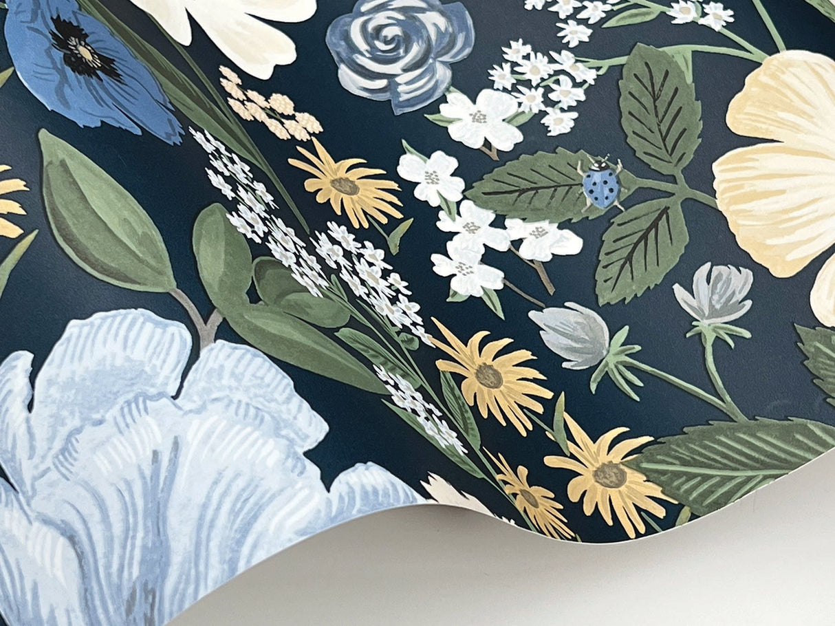 Blossom Navy Wallpaper with Whimsical Floral Pattern - York RF7494