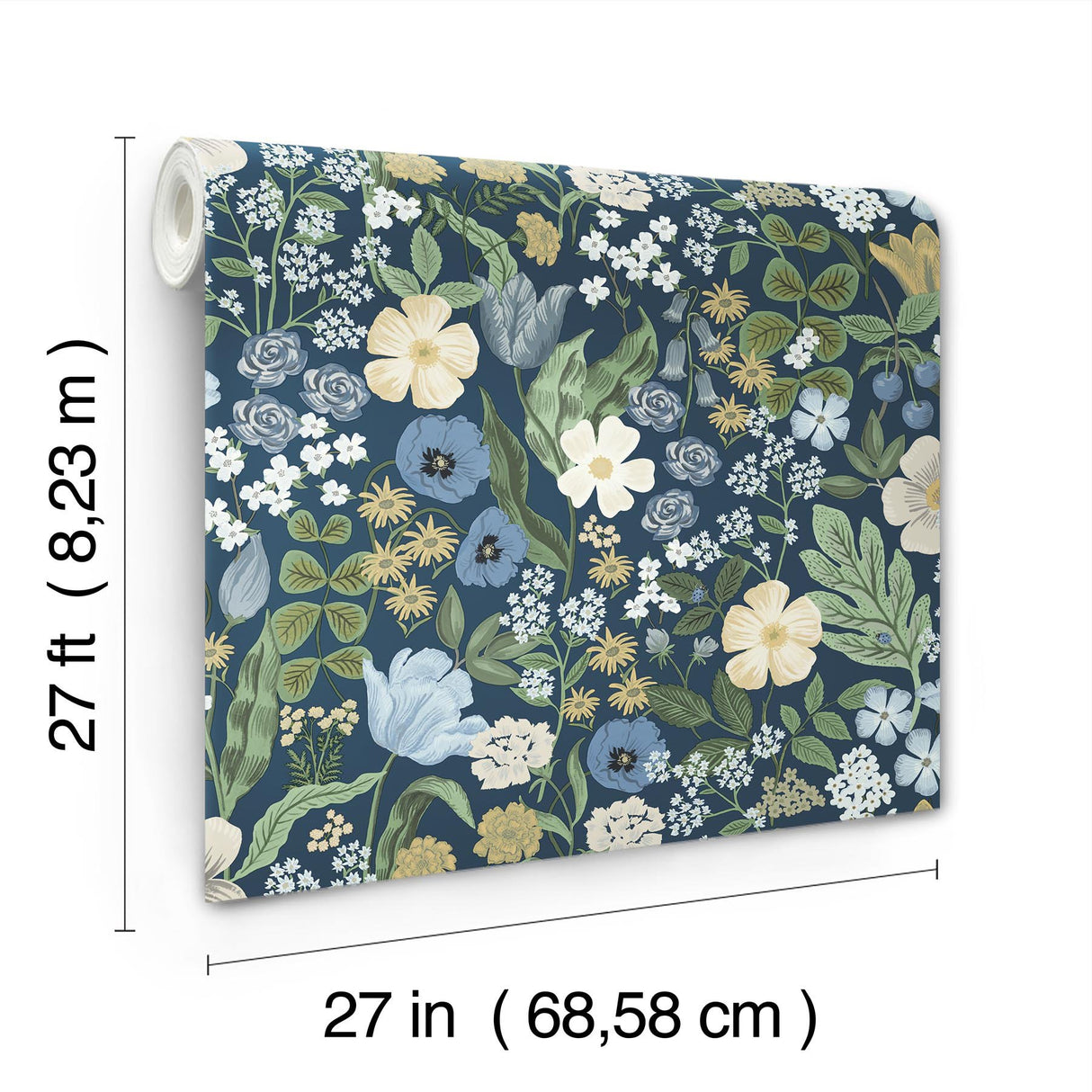 Blossom Navy Wallpaper with Whimsical Floral Pattern - York RF7494