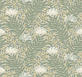 Highgrove Linen Wallpaper with Metallic Floral Traditional Pattern - York RF7502