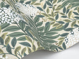 Highgrove Linen Wallpaper with Metallic Floral Traditional Pattern - York RF7502