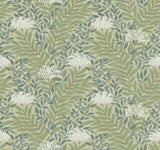 Highgrove Sage Wallpaper with Metallic Floral Traditional Pattern - York RF7503