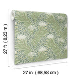 Highgrove Sage Wallpaper with Metallic Floral Traditional Pattern - York RF7503