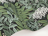 Highgrove Black Wallpaper with Metallic Floral Leaf Motif - York RF7504