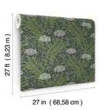 Highgrove Black Wallpaper with Metallic Floral Leaf Motif - York RF7504
