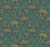 Highgrove Navy Metallic Traditional Floral Wallpaper - York RF7505