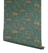Highgrove Navy Metallic Traditional Floral Wallpaper - York RF7505