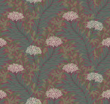 Highgrove Burgundy Wallpaper with Metallic Floral Traditional Pattern - York RF7506