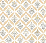 Estee Garden Gold Wallpaper with Metallic Floral Lattice - York RF7511