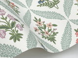 Estee Garden Pastel Wallpaper with Metallic Floral Farmhouse Pattern - York RF7512