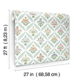 Estee Garden Pastel Wallpaper with Metallic Floral Farmhouse Pattern - York RF7512