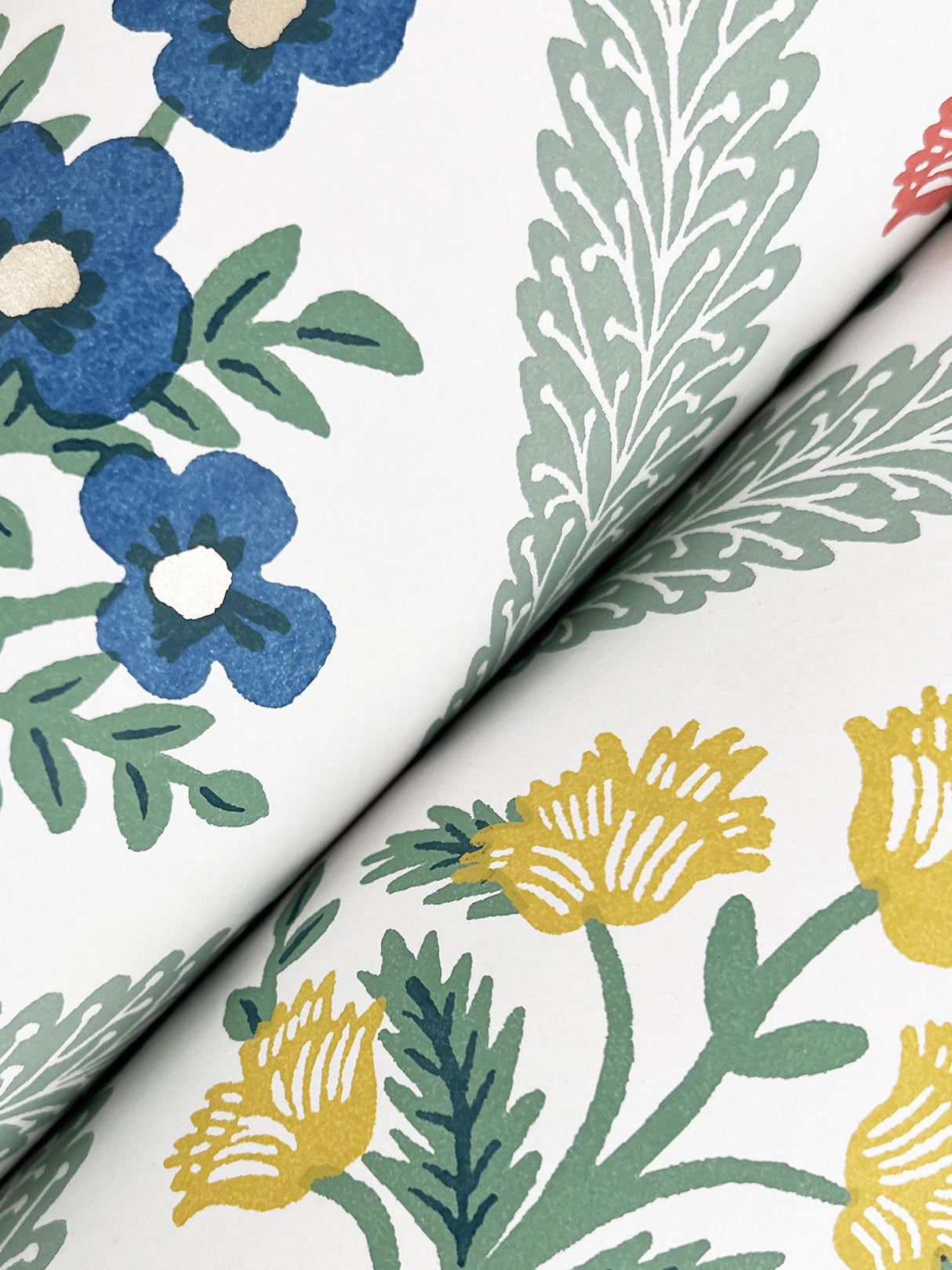 Estee Garden Sage Wallpaper with Metallic Floral Trellis - York RF7513