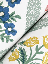 Estee Garden Sage Wallpaper with Metallic Floral Trellis - York RF7513