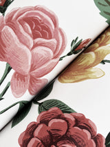 Roses Blush Wallpaper with Botanical Floral Motif, Whimsical Style - York RF7546