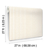 Rickrack Gold Metallic Stripes Wallpaper- Transitional Non Woven - York RF7551