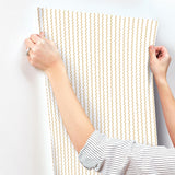 Rickrack Gold Metallic Stripes Wallpaper- Transitional Non Woven - York RF7551