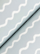 Rickrack Light Blue Wallpaper with Wavy Stripe Pattern - York RF7552