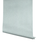 Rickrack Light Blue Wallpaper with Wavy Stripe Pattern - York RF7552