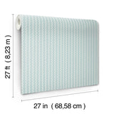 Rickrack Light Blue Wallpaper with Wavy Stripe Pattern - York RF7552