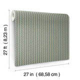 Rickrack Moss Wallpaper with Wavy Vertical Stripe Pattern - York RF7553