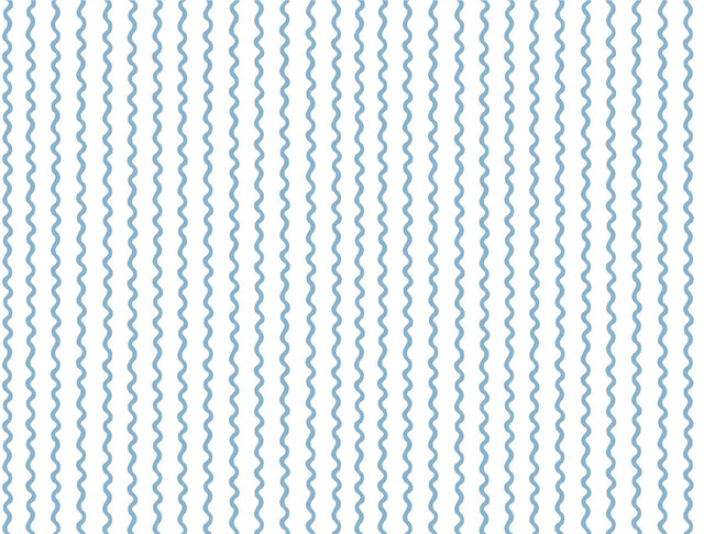 Rickrack Blue Wallpaper with Wavy Stripe Motif - York RF7555