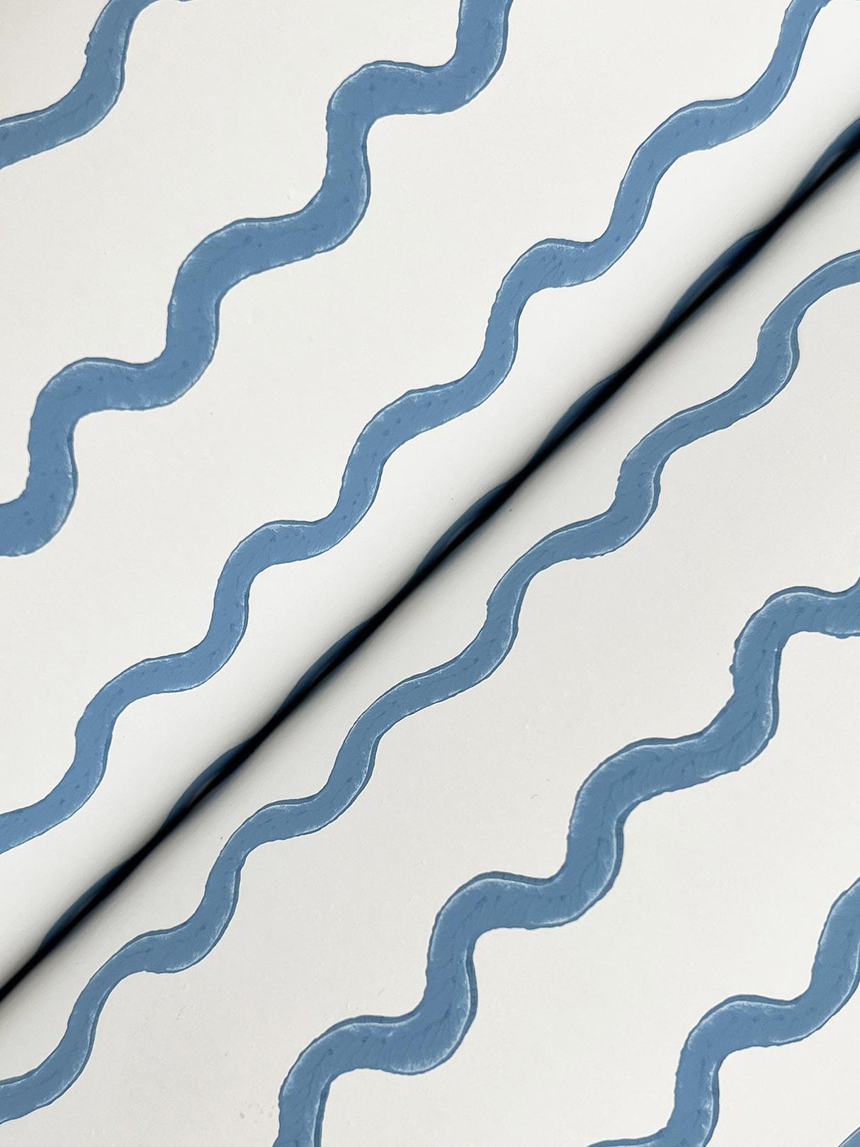 Rickrack Blue Wallpaper with Wavy Stripe Motif - York RF7555
