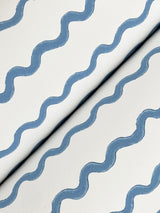 Rickrack Blue Wallpaper with Wavy Stripe Motif - York RF7555