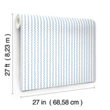Rickrack Blue Wallpaper with Wavy Stripe Motif - York RF7555