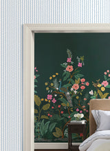 Rickrack Blue Wallpaper with Wavy Stripe Motif - York RF7555