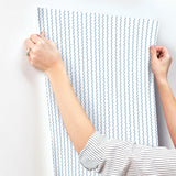 Rickrack Blue Wallpaper with Wavy Stripe Motif - York RF7555