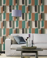 Derain Green by Rasch Geometric Wallpaper – Brewster RH330526