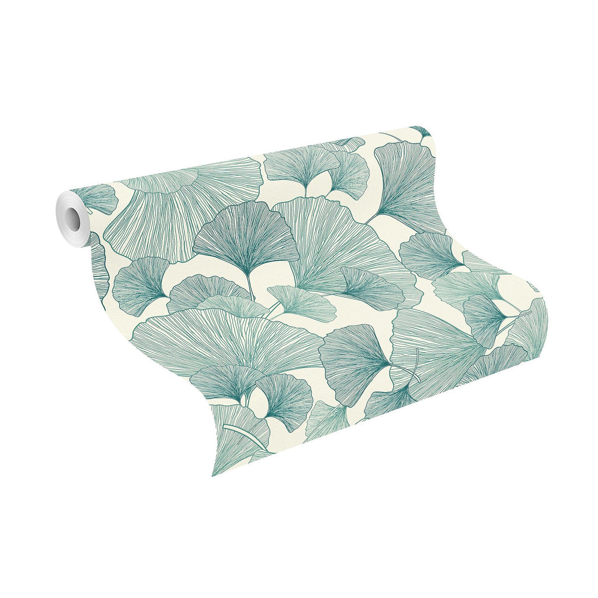 Waft Teal Ginkgo Botanical Vinyl Wallpaper with Bohemian Style - RH407662