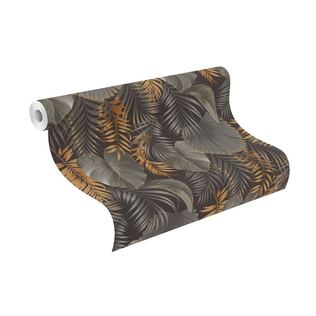 Valdivi Black Palm Fronds Wallpaper