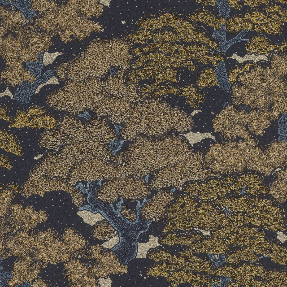 Taiheiyo Ancient Forest Moss Wallpaper with Botanical Trees Motif, Masculine Style - Rasch RH477214